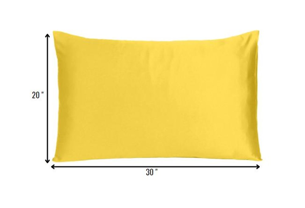 Lemon Dreamy Set Of 2 Silky Satin Queen Pillowcases HomeRoots