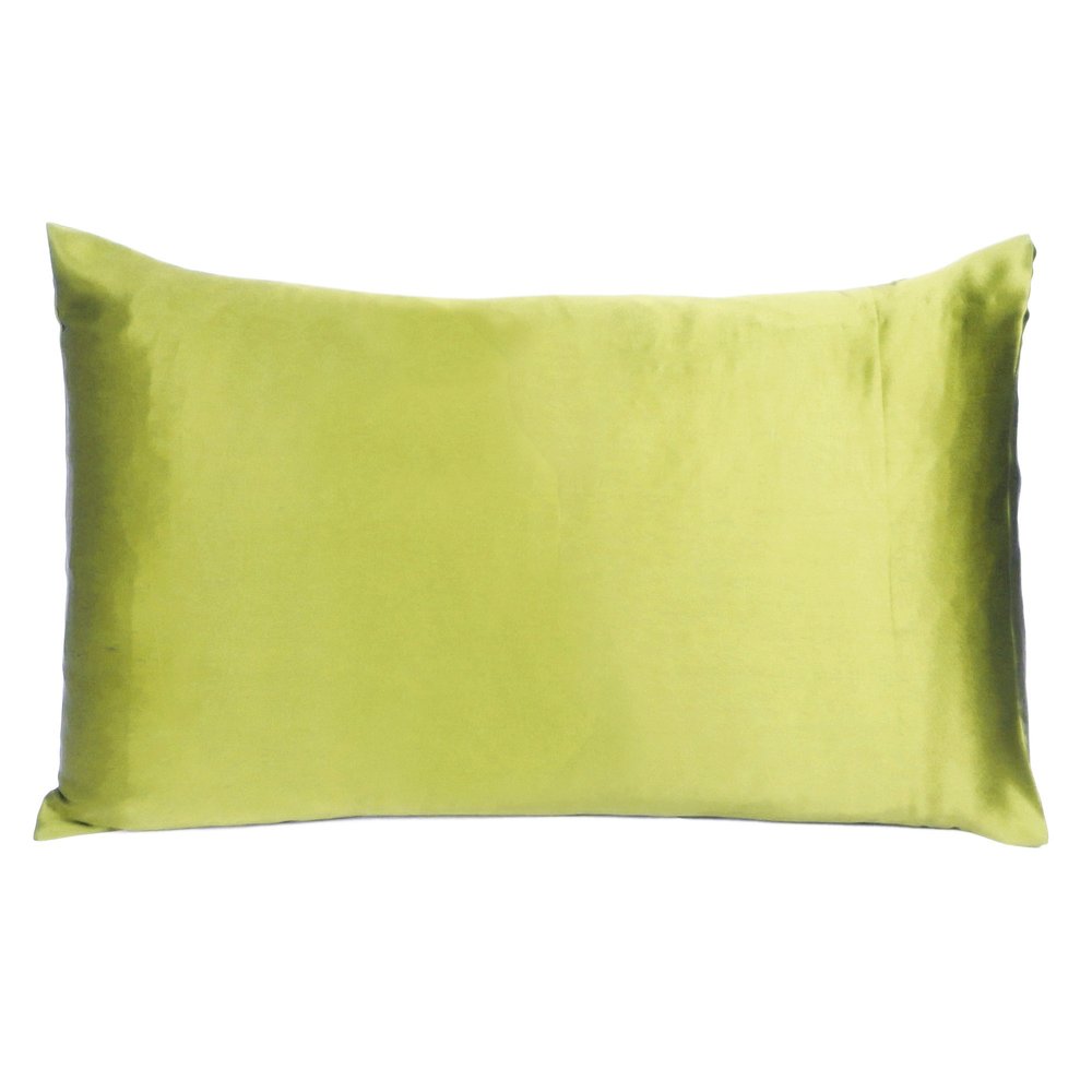 Set of Two Lemongrass Dreamy Silk Satin Queen Pillowcases HomeRoots