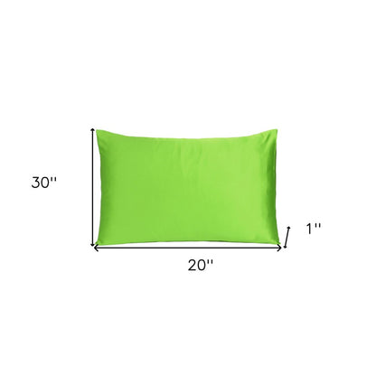 Bright Green Dreamy Set Of 2 Silky Satin Queen Pillowcases HomeRoots