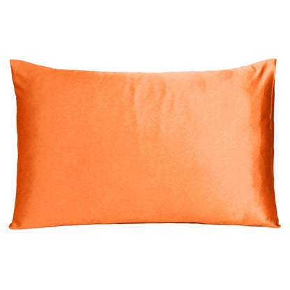 Orange Dreamy Set Of 2 Silky Satin Queen Pillowcases HomeRoots