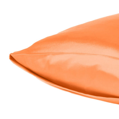 Orange Dreamy Set Of 2 Silky Satin Queen Pillowcases HomeRoots