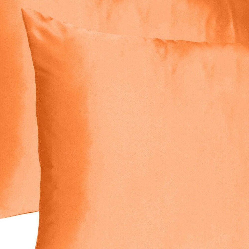 Orange Dreamy Set Of 2 Silky Satin Queen Pillowcases HomeRoots