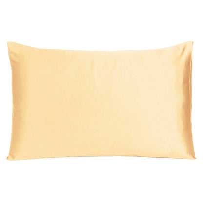 Pale Peach Dreamy Set Of 2 Silky Satin Queen Pillowcases - FurniFindUSA