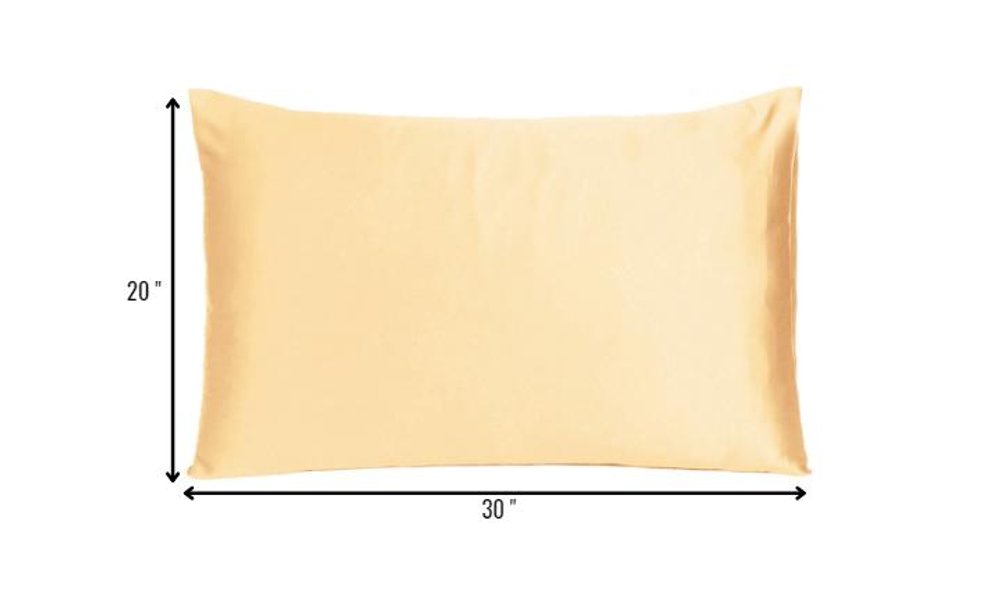 Pale Peach Dreamy Set Of 2 Silky Satin Queen Pillowcases HomeRoots