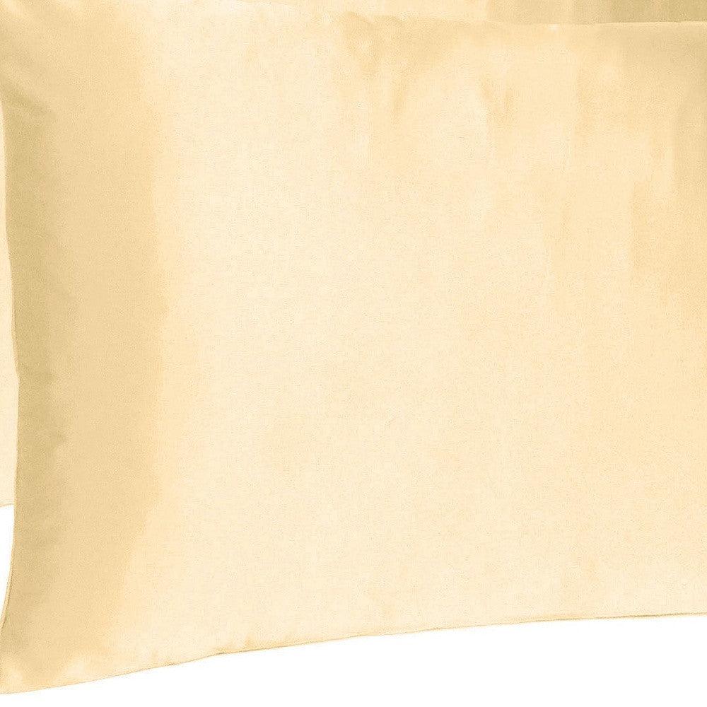 Pale Peach Dreamy Set Of 2 Silky Satin Queen Pillowcases - FurniFindUSA