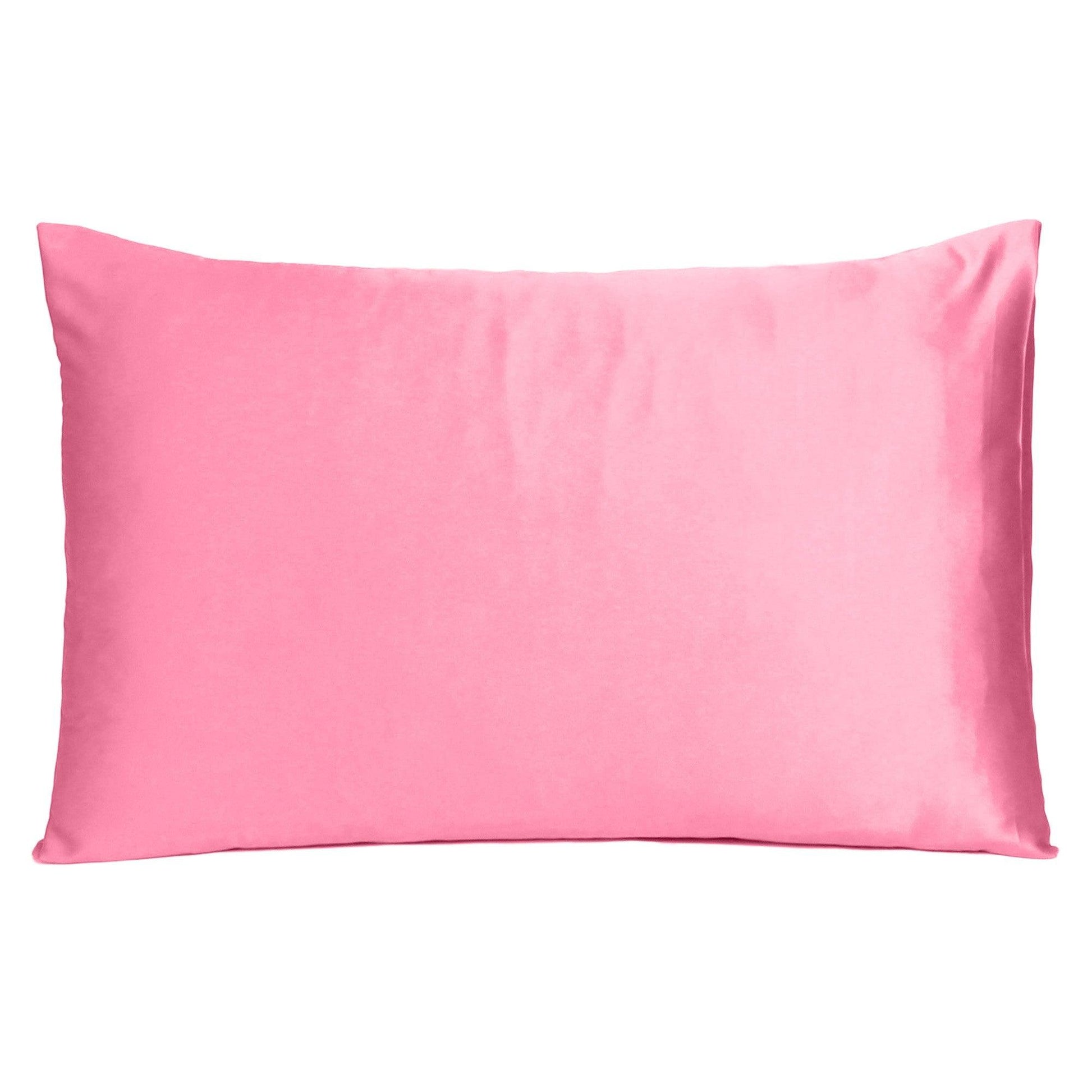 Pink Rose Dreamy Set Of 2 Silky Satin Queen Pillowcases - FurniFindUSA