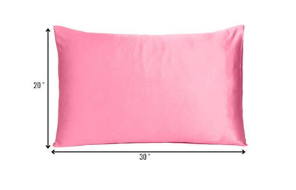 Pink Rose Dreamy Set Of 2 Silky Satin Queen Pillowcases HomeRoots