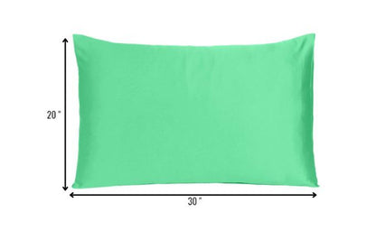 Green Dreamy Set Of 2 Silky Satin Queen Pillowcases HomeRoots