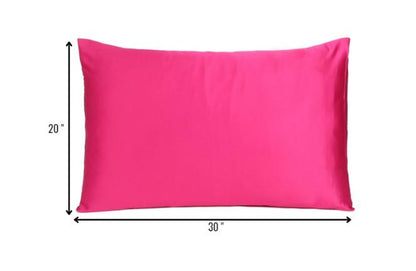 Two Piece Fuchsia Satin And Satin Pillowcases Envelope HomeRoots