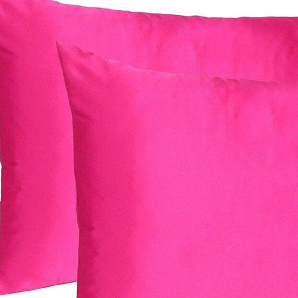Two Piece Fuchsia Satin And Satin Pillowcases Envelope HomeRoots