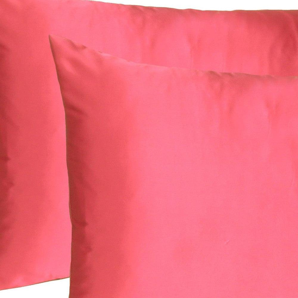 Poppy Red Dreamy Set Of 2 Silky Satin Queen Pillowcases - FurniFindUSA