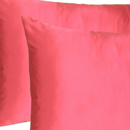 Poppy Red Dreamy Set Of 2 Silky Satin Queen Pillowcases HomeRoots