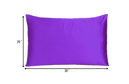 Set of Two Bright Purple Dreamy Silky Satin Queen Pillowcases HomeRoots