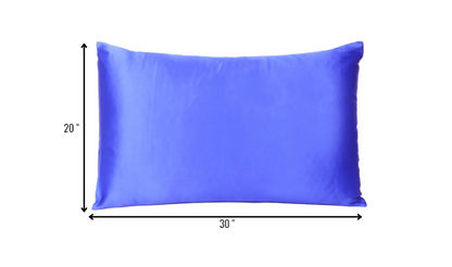 Royal Blue Dreamy Set Of 2 Silky Satin Queen Pillowcases