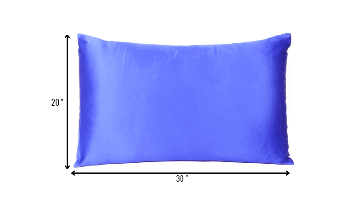 Royal Blue Dreamy Set Of 2 Silky Satin Queen Pillowcases - FurniFindUSA