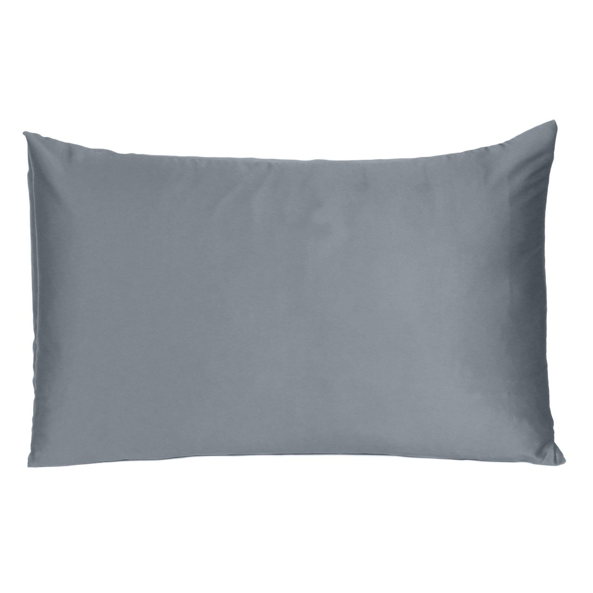 Dark Gray Dreamy Set Of 2 Silky Satin Queen Pillowcases - FurniFindUSA