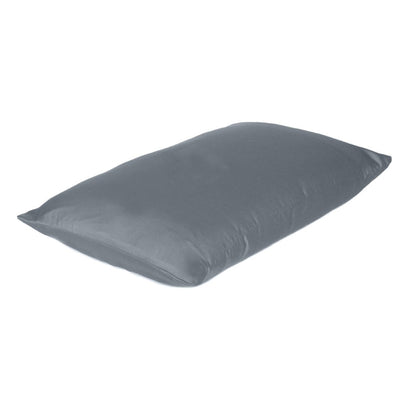Dark Gray Dreamy Set Of Two Silky Satin Queen Pillowcases HomeRoots