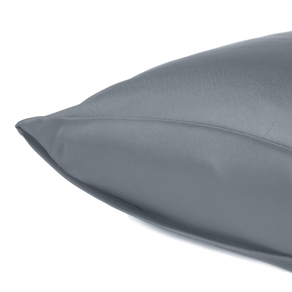 Dark Gray Dreamy Set Of Two Silky Satin Queen Pillowcases HomeRoots
