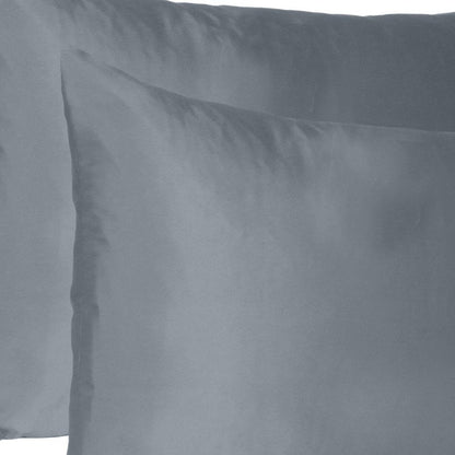 Dark Gray Dreamy Set Of Two Silky Satin Queen Pillowcases HomeRoots