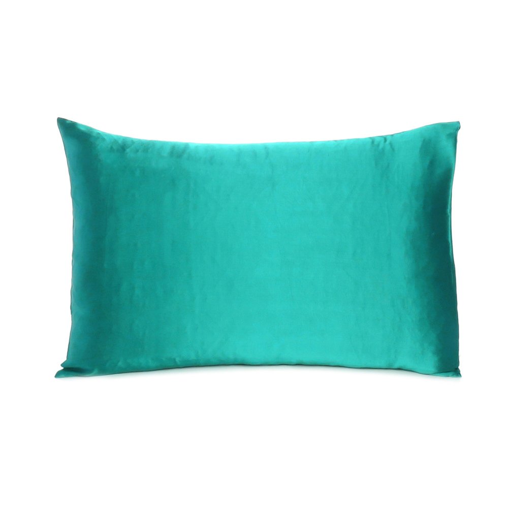 Teal Dreamy Set Of 2 Silky Satin Queen Pillowcases HomeRoots