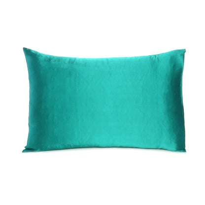 Teal Dreamy Set Of 2 Silky Satin Queen Pillowcases HomeRoots