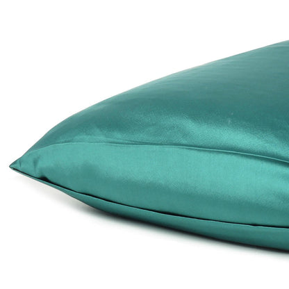 Teal Dreamy Set Of 2 Silky Satin Queen Pillowcases HomeRoots