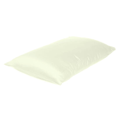 Ivory Dreamy Set Of 2 Silky Satin Queen Pillowcases - FurniFindUSA