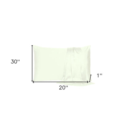 Ivory Dreamy Set Of 2 Silky Satin Queen Pillowcases - FurniFindUSA