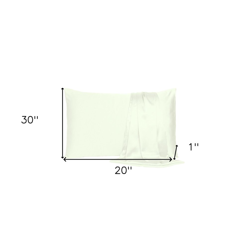 Ivory Dreamy Set Of 2 Silky Satin Queen Pillowcases HomeRoots