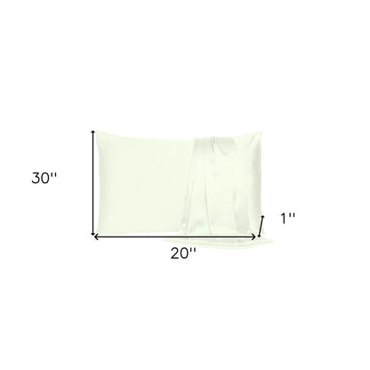 Ivory Dreamy Set Of 2 Silky Satin Queen Pillowcases HomeRoots