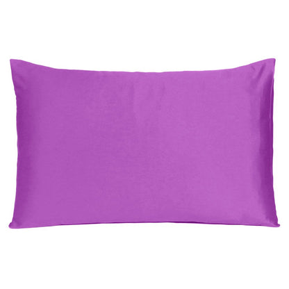 Purple Merlot Dreamy Set Of 2 Silky Satin Queen Pillowcases HomeRoots