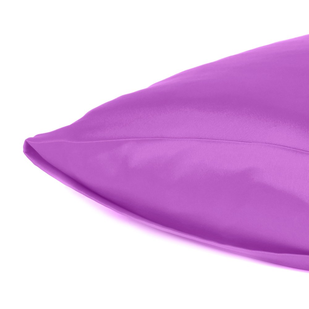 Purple Merlot Dreamy Set Of 2 Silky Satin Queen Pillowcases HomeRoots