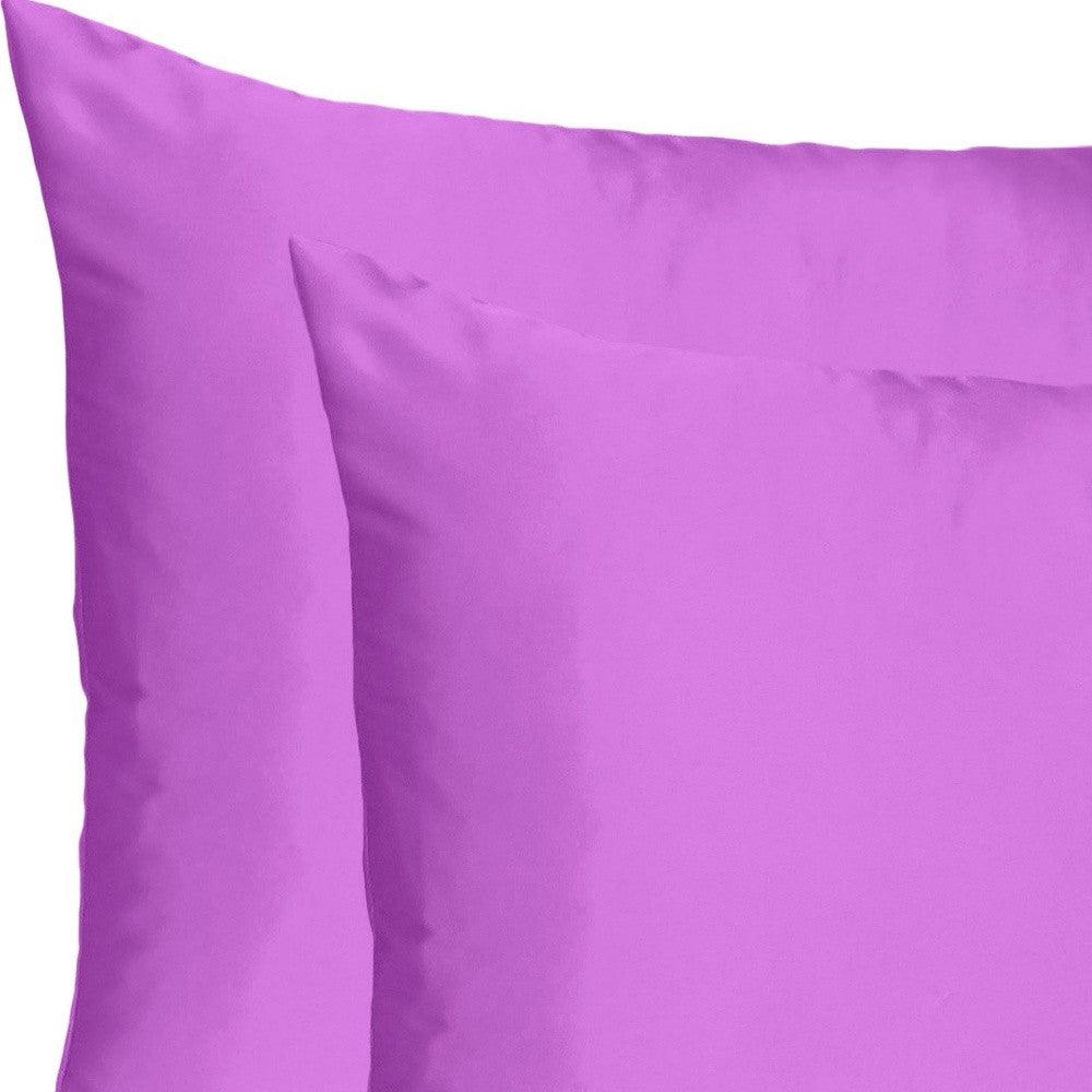Purple Merlot Dreamy Set Of 2 Silky Satin Queen Pillowcases - FurniFindUSA