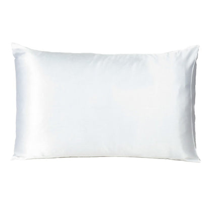 White Dreamy Set Of 2 Silky Satin Queen Pillowcases HomeRoots
