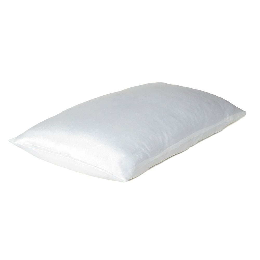 White Dreamy Set Of 2 Silky Satin Queen Pillowcases HomeRoots