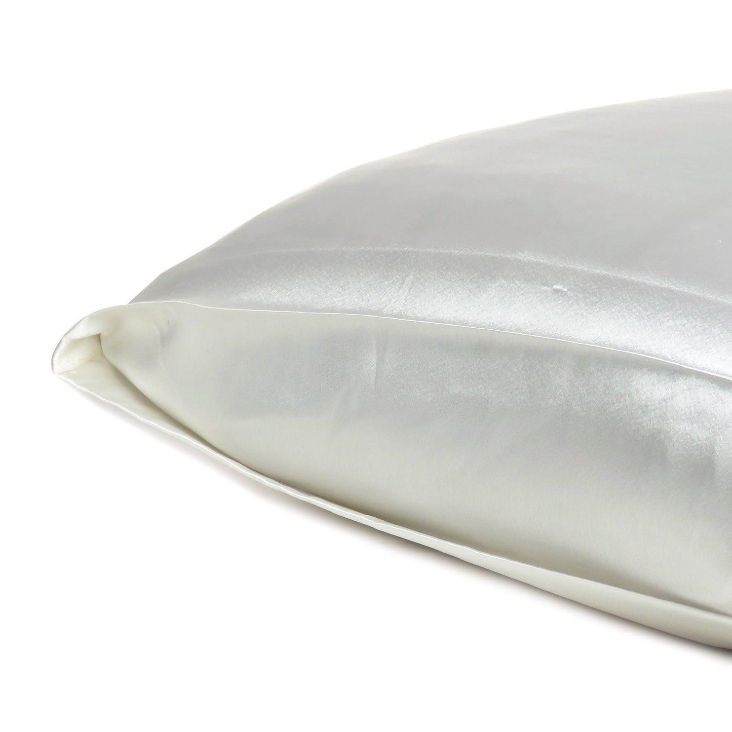 White Dreamy Set Of 2 Silky Satin Queen Pillowcases - FurniFindUSA