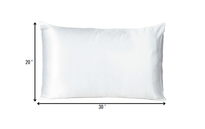 White Dreamy Set Of 2 Silky Satin Queen Pillowcases - FurniFindUSA