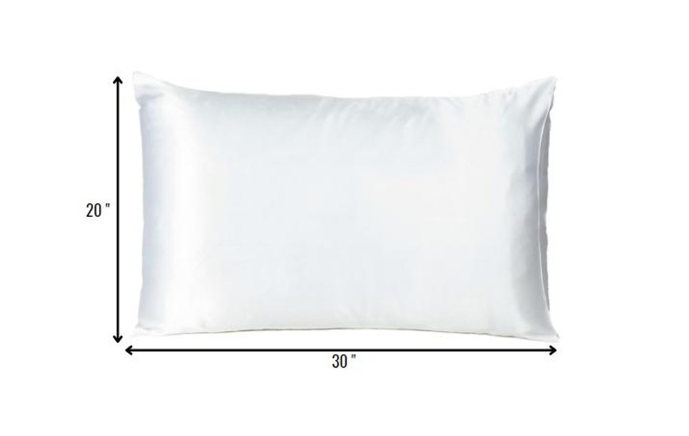 White Dreamy Set Of 2 Silky Satin Queen Pillowcases HomeRoots