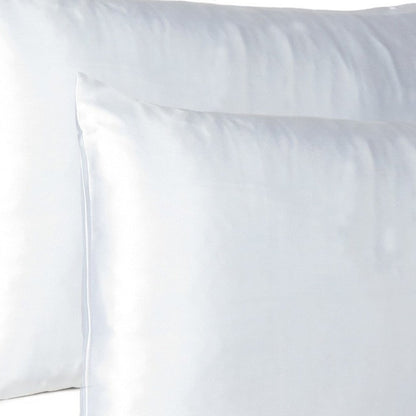White Dreamy Set Of 2 Silky Satin Queen Pillowcases HomeRoots