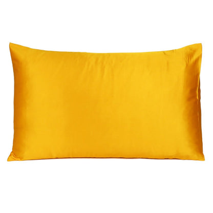 Goldenrod Dreamy Set Of 2 Silky Satin Queen Pillowcases HomeRoots