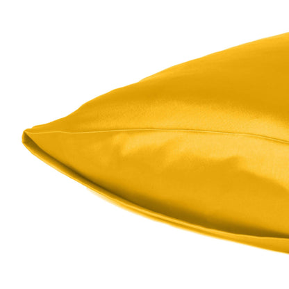 Goldenrod Dreamy Set Of 2 Silky Satin Queen Pillowcases - FurniFindUSA
