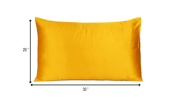 Goldenrod Dreamy Set Of 2 Silky Satin Queen Pillowcases - FurniFindUSA