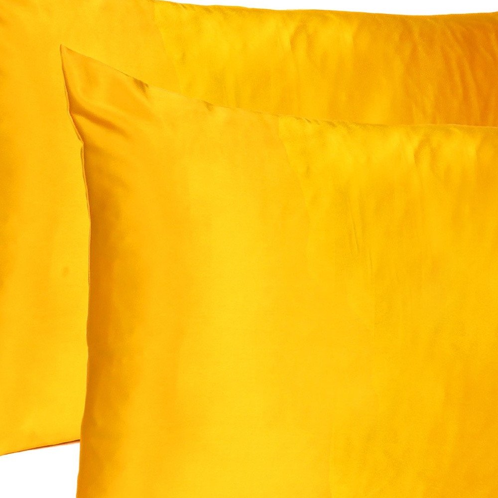 Goldenrod Dreamy Set Of 2 Silky Satin Queen Pillowcases HomeRoots