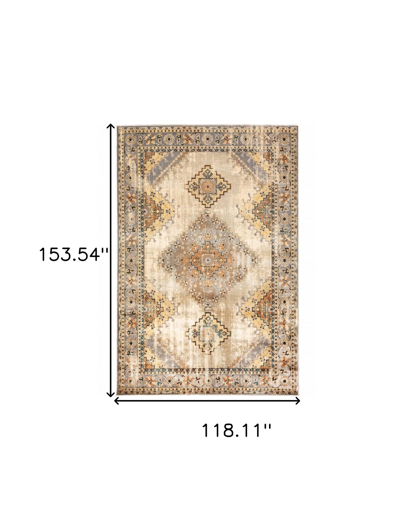 2’ X 8’ Gray And Beige Aztec Pattern Runner Rug