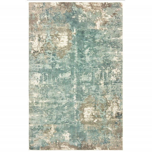 8‚Äö√Ñ√∂‚àö√ë‚àö¬• X 10‚Äö√Ñ√∂‚àö√ë‚àö¬• Blue And Gray Abstract Pattern Indoor Area Rug - 96.06" (H) x 120.08" (W) x 0.2" (D)