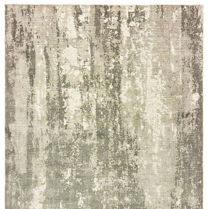 10' X 14' Gray And Ivory Abstract Splash Indoor Area Rug - 27.0" (L) x 39.0" (W) x 0.5" (H)