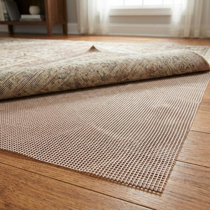 2' x 8' Brown Non Slip Indoor Outdoor Rug Pad HomeRoots
