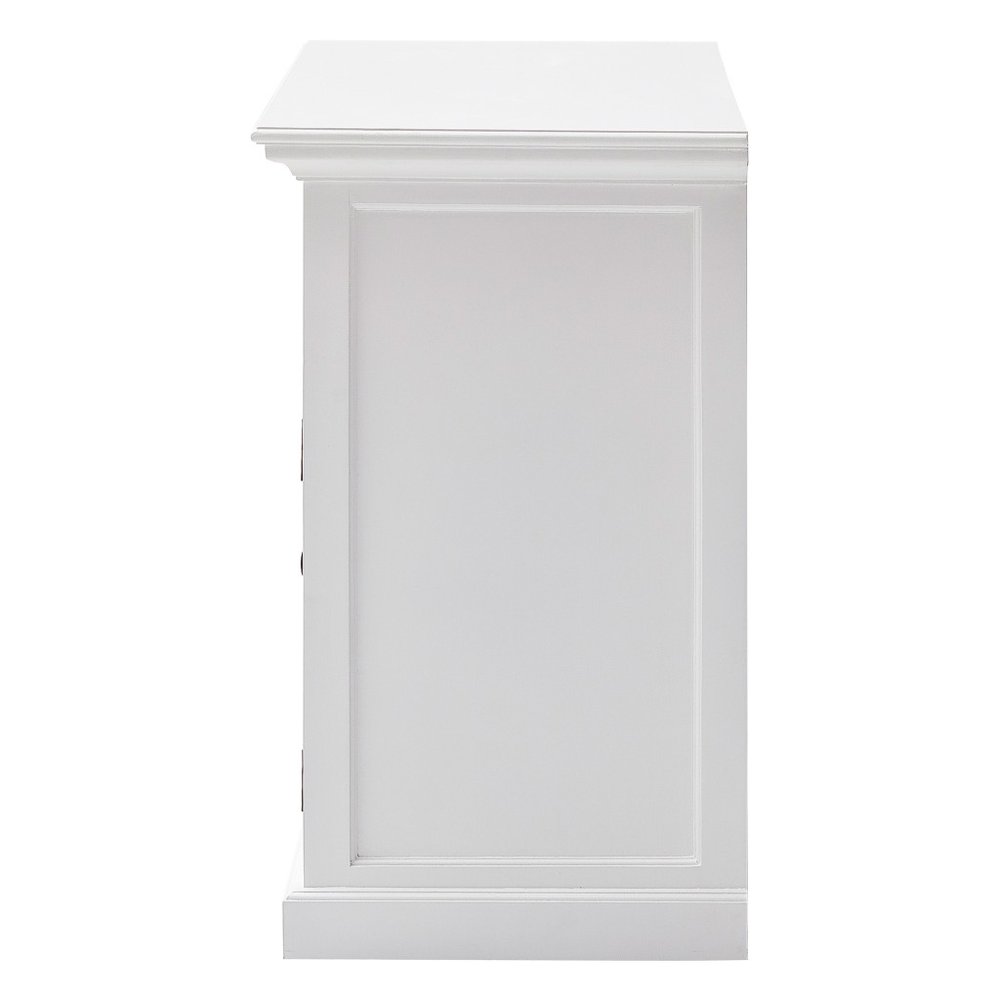49" White Wood Three Drawer Sideboard with Two Doors HomeRoots