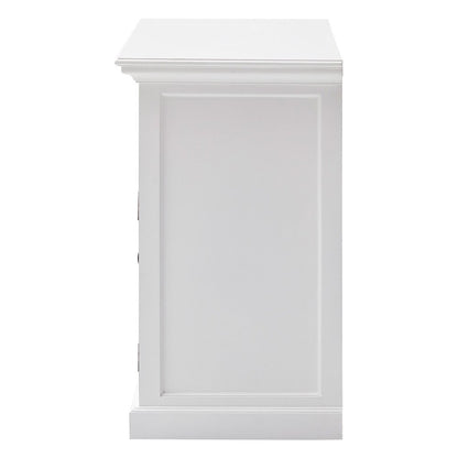 49" White Wood Three Drawer Sideboard with Two Doors HomeRoots