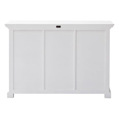 White Modern Farmhouse Large Accent Cabinet With Baskets